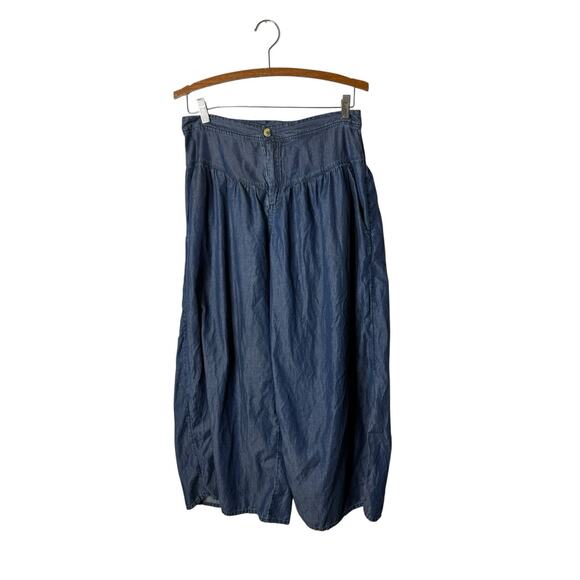 The Pyramid Collection Cropped Palazzo Pants chambray size medium - Picture 1 of 5